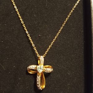 Gold chain and cross charm